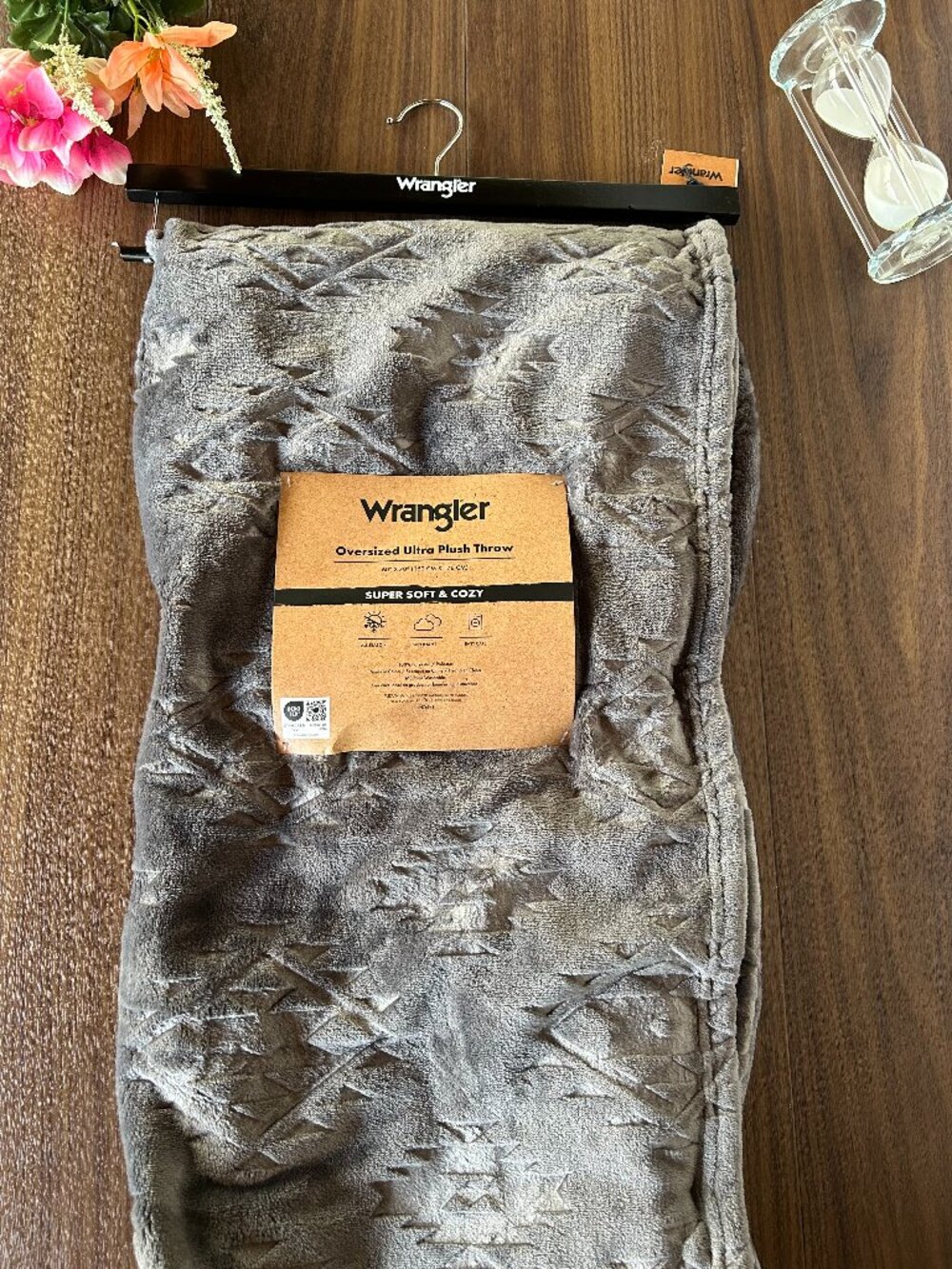 Wrangler - Blanket, Grey Yellowstone Inspired Throw Blanket for Couch or Bed